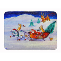 "Caroline's Treasures Corgi Highhacked Santa Claus Sleigh Floor Mat, 19"" x 27"", Multicolor"