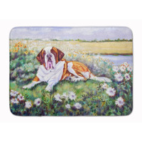 "Caroline's Treasures Saint Bernard in Flowers Floor Mat, 19"" x 27"", Multicolor"