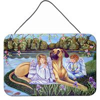 "Caroline's Treasures Angels with Great Dane Aluminum Metal Wall or Door Hanging Prints, 8 x 12"""