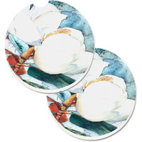 "Caroline's Treasures Flower - Magnolia Set of 2 Cup Holder Car Coasters 8001CARC, 2.56, Multicolor"