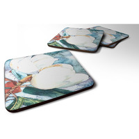 "Caroline's Treasures 8001FC Flower-Magnolia Foam Coasters (Set of 4), 3.5"" H x 3.5"" W, Multicolor"