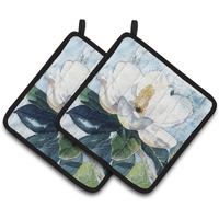 "Caroline's Treasures Flower - Magnolia Pair of Pot Holders 8003PTHD, 7.5HX7.5W, Multicolor"