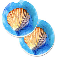 "Caroline's Treasures Shells Set of 2 Cup Holder Car Coasters 8009CARC, 2.56, Multicolor"