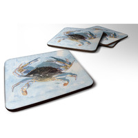 "Caroline's Treasures 8011FC Crab Foam Coasters (Set of 4), 3.5"" H x 3.5"" W, Multicolor"