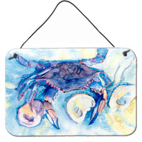 "Caroline's Treasures 8042DS812 Crab Indoor or Aluminum Metal Wall or Door Hanging Prints, 8 x 12"", Multicolor"