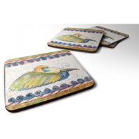 "Caroline's Treasures 8053FC Bird-Pelican Foam Coasters (Set of 4), 3.5"" H x 3.5"" W, Multicolor"