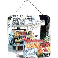 "Caroline's Treasures Fruit Stand Aluminum Metal Wall or Door Hanging Prints, 6 x 6"", Multicolor"