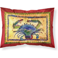 "Caroline's Treasures 8056PILLOWCASE Crab Moisture Wicking Fabric Standard Pillowcase, Large, Multicolor"