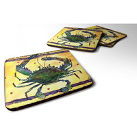 "Caroline's Treasures 8058FC Crab Foam Coasters (Set of 4), 3.5"" H x 3.5"" W, Multicolor"
