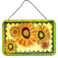 "Caroline's Treasures Flower-Sunflower Indoor Aluminum Metal Wall or Door Hanging Prints, 8 x 12"", Multicolor"