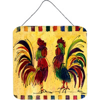 "Caroline's Treasures 8062DS66 Bird-Rooster Aluminum Metal Wall or Door Hanging Prints, 6 x 6"", Multicolor"