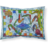 "Caroline's Treasures 8066PILLOWCASE Crab Moisture Wicking Fabric Standard Pillowcase, Large, Multicolor"