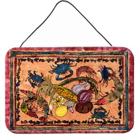 "Caroline's Treasures 8067DS812 Crab Indoor or Aluminum Metal Wall or Door Hanging Prints, 8 x 12"", Multicolor"