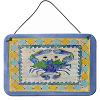"Caroline's Treasures 8072DS812 Crab Indoor or Aluminum Metal Wall or Door Hanging Prints, 8 x 12"", Multicolor"