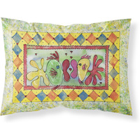 "Caroline's Treasures 8074PILLOWCASE Kissing Fish Moisture Wicking Fabric Standard Pillowcase, Large, Multicolor"