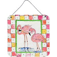 "Caroline's Treasures 8077DS66 Bird-Flamingo Aluminum Metal Wall or Door Hanging Prints, 6 x 6"", Multicolor"