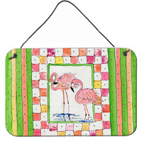"Caroline's Treasures Flamingo Indoor or Aluminum Metal Wall or Door Hanging Prints, 8 x 12"", Multicolor"