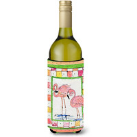 Pair of Pink Flamingos Wine Bottle Beverage Insulator Beverage Insulator Hugger