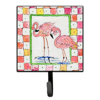 "Caroline's Treasures 8077SH4 Bird-Flamingo Leash Holder or Key Hook, Small, Multicolor"