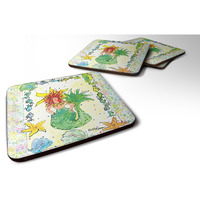 "Caroline's Treasures 8081FC Mermaid Foam Coasters (Set of 4), 3.5"" H x 3.5"" W, Multicolor"