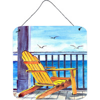 "Caroline's Treasures 8085-1DS66 Adirondack Chairs Aluminum Metal Wall or Door Hanging Prints, 6 x 6"", Multicolor"