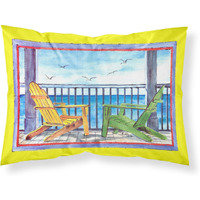 "Caroline's Treasures 8085PILLOWCASE Adirondack Chairs Yellow Moisture Wicking Fabric Standard Pillowcase, Large, Multicolor"