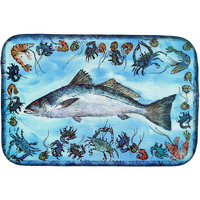 "Caroline's Treasures Fish Speckled Trout Dish Drying Mat, 14"" x 21"", Multicolor"