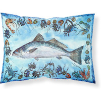 "Caroline's Treasures 8086PILLOWCASE Fish Speckled Trout Moisture Wicking Fabric Standard Pillowcase, Large, Multicolor"