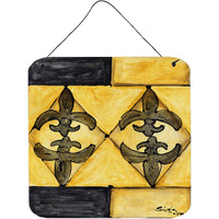 "Caroline's Treasures Black Gold Aluminum Metal Wall or Door Hanging Prints, 6 x 6"", Multicolor"