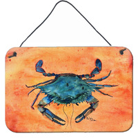 "Caroline's Treasures 8097DS812 Crab Indoor or Aluminum Metal Wall or Door Hanging Prints, 8 x 12"", Multicolor"