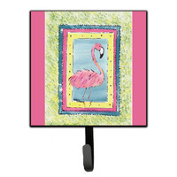 "Caroline's Treasures 8106-ASH4 Bird-Flamingo Leash Holder or Key Hook 8106, Small, Multicolor"