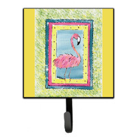 "Caroline's Treasures 8106-BSH4 Bird-Flamingo Leash Holder or Key Hook 8106, Small, Multicolor"