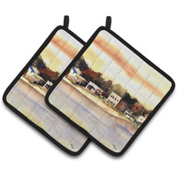 "Caroline's Treasures The Pass Pair of Pot Holders 8121LPTHD, 7.5HX7.5W, Multicolor"