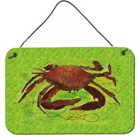 "Caroline's Treasures 8127DS812 Crab Indoor or Aluminum Metal Wall or Door Hanging Prints, 8 x 12"", Multicolor"