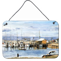 "Caroline's Treasures The Pass Bait Shop Indoor Aluminum Metal Wall or Door Hanging Prints, 8 x 12"", Multicolor"
