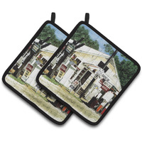 "Caroline's Treasures Garcia's Grocery Pair of Pot Holders 8130PTHD, 7.5HX7.5W, Multicolor"