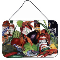 "Caroline's Treasures 8131DS812 Crawfish Indoor or Aluminum Metal Wall or Door Hanging Prints, 8 x 12"", Multicolor"