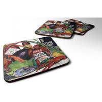 "Caroline's Treasures 8131FC Louisiana Spices Foam Coasters (Set of 4), 3.5"" H x 3.5"" W, Multicolor"