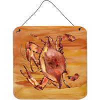 "Caroline's Treasures 8139DS66 Crab Aluminum Metal Wall or Door Hanging Prints, 6 x 6"", Multicolor"
