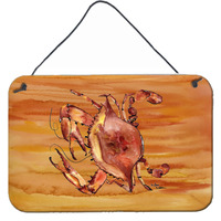 "Caroline's Treasures 8139DS812 Crab Indoor or Aluminum Metal Wall or Door Hanging Prints, 8 x 12"", Multicolor"
