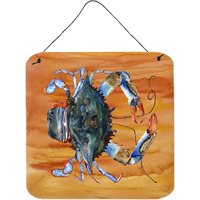 "Caroline's Treasures 8144DS66 Crab Aluminum Metal Wall or Door Hanging Prints, 6 x 6"", Multicolor"