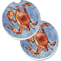 "Caroline's Treasures Crab Set of 2 Cup Holder Car Coasters 8147CARC, 2.56, Multicolor"
