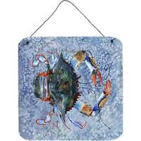 "Caroline's Treasures 8149DS66 Crab Aluminum Metal Wall or Door Hanging Prints, 6 x 6"", Multicolor"