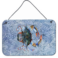 "Caroline's Treasures 8149DS812 Crab Indoor or Aluminum Metal Wall or Door Hanging Prints, 8 x 12"", Multicolor"