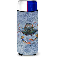 Female Blue Crab Cool Blue Water Ultra Beverage Insulators for slim cans 8149MUK