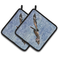 "Caroline's Treasures Pelican Pair of Pot Holders 8150PTHD, 7.5HX7.5W, Multicolor"