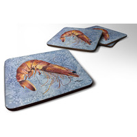 "Caroline's Treasures 8153FC Shrimp Foam Coasters (Set of 4), 3.5"" H x 3.5"" W, Multicolor"