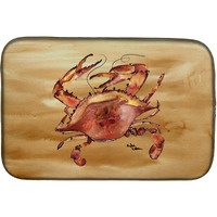 "Caroline's Treasures Cooked Crab Sandy Beach Dish Drying Mat, 14"" x 21"", Multicolor"
