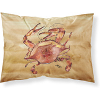 "Caroline's Treasures 8154PILLOWCASE Cooked Crab Sandy Beach Moisture Wicking Fabric Standard Pillowcase, Large, Multicolor"