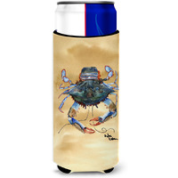 Female Blue Crab Sandy Beach Ultra Beverage Insulators for slim cans 8156MUK
